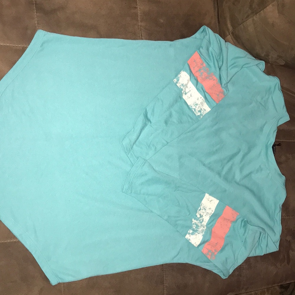 Long sleeve blue turq shirt